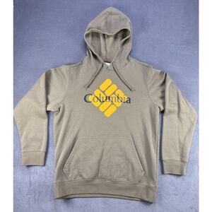Columbia Hoodie Pullover Sweatshirt Large Logo Green Adult Med